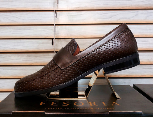 Mocassin Penny en cuir tressé