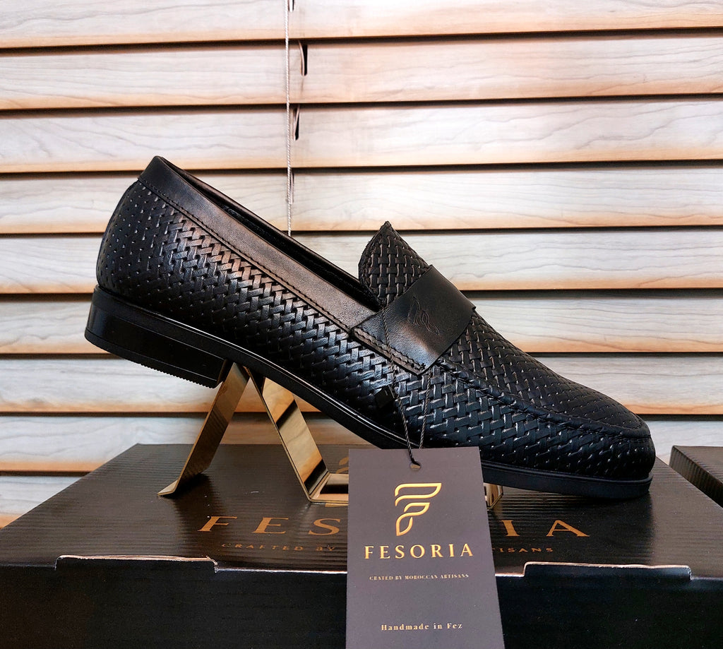 Mocassin Penny en cuir tressé