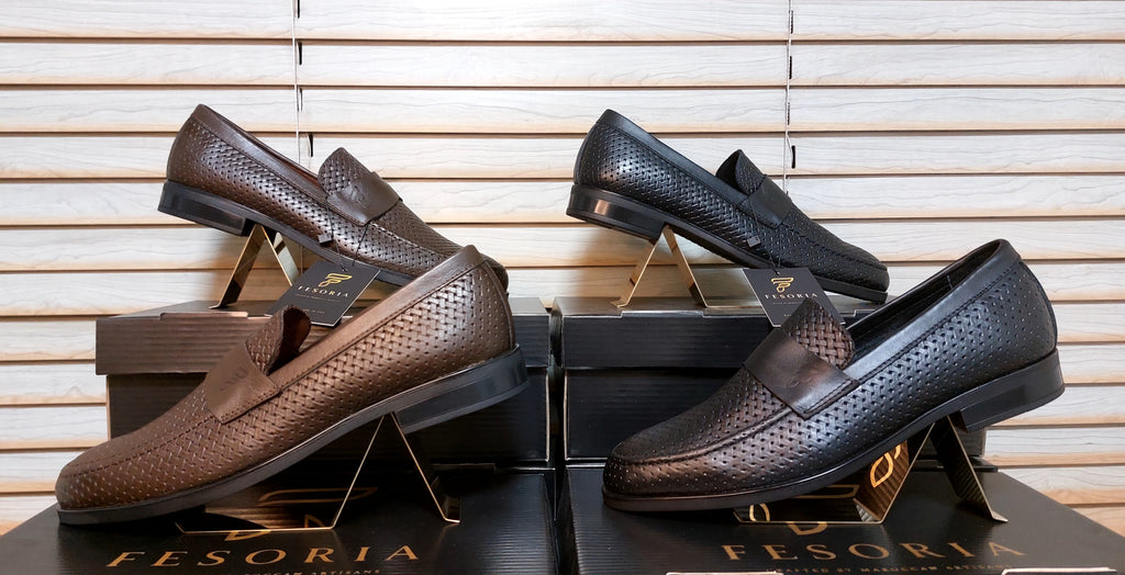 Mocassin Penny en cuir tressé
