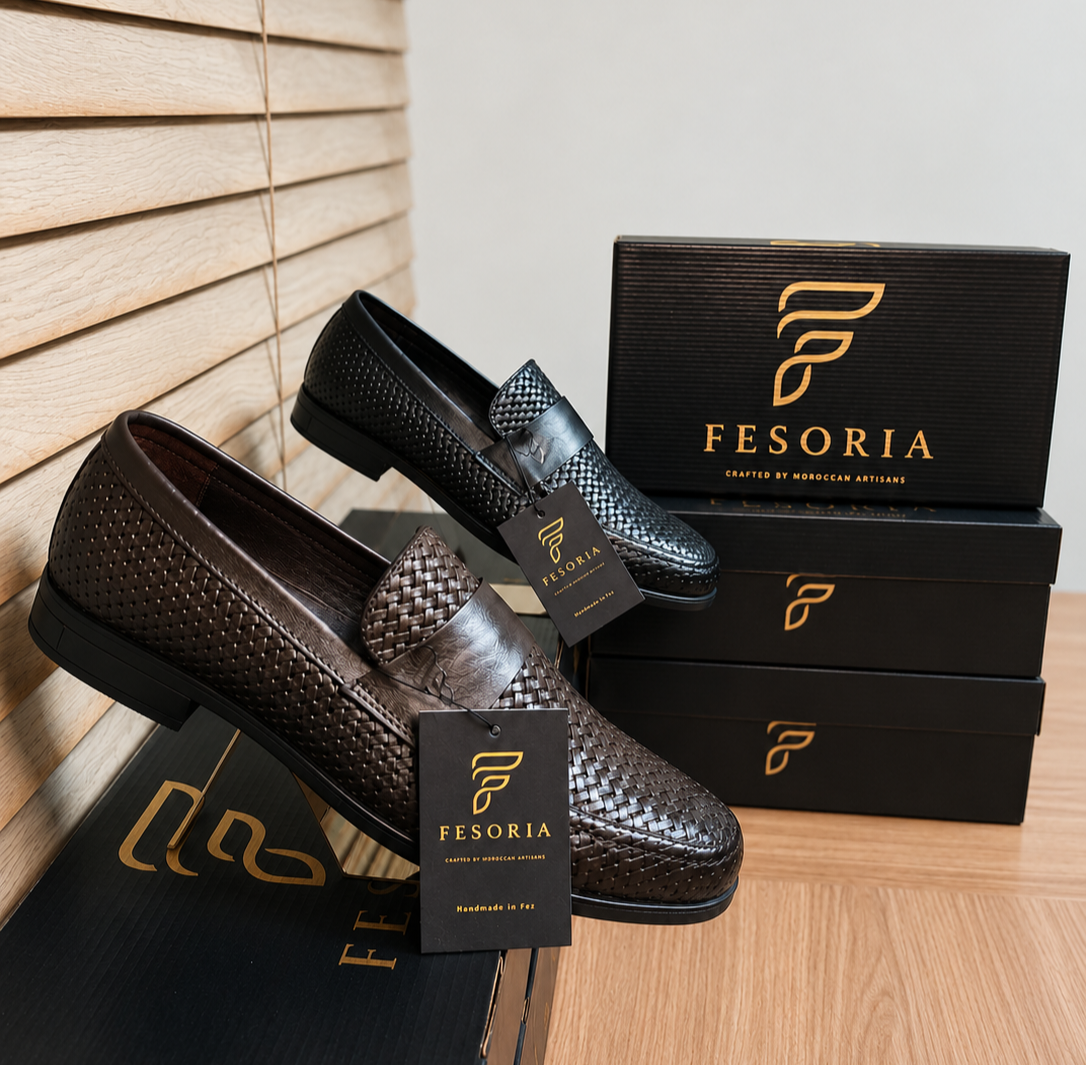 Mocassin Penny en cuir tressé